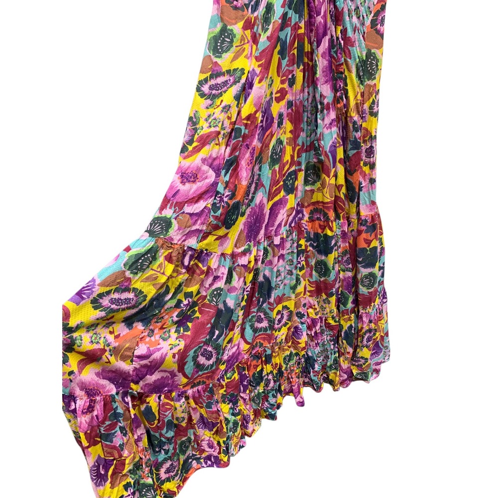Anthropologie Printed Maxi Dress Cover Up Womens Medium Multi Color Strappy Back - Picture 8 of 12